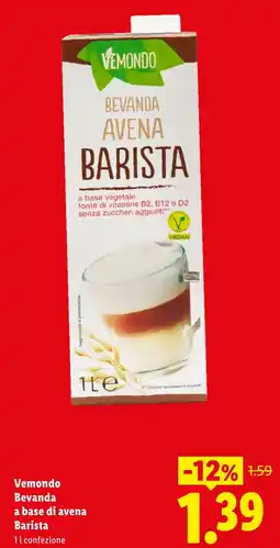 Lidl Vemondo Bevanda a base di avena Barista offerta