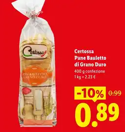 Lidl Certossa Pane Bauletto di Grano Duro offerta