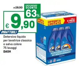 Iper La Grande Detersivo liquido per lavatrice classico o salva colore DASH offerta