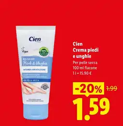 Lidl Cien Crema piedi e unghie offerta