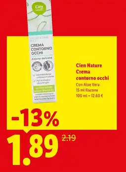 Lidl Cien Nature Crema contorno occhi offerta