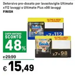 Iper La Grande Detersivo pre-dosato per lavastoviglie Ultimate o Ultimate Plus FINISH offerta