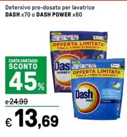 Iper La Grande Detersivo pre-dosato per lavatrice DASH X70 o DASH POWER X60 offerta