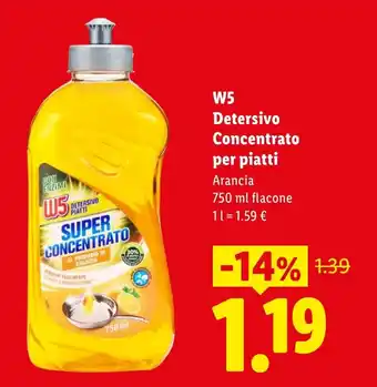 W5 Detersivo Concentrato per piatti