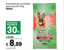 Iper La Grande Crocchette per cani Simba MONGE offerta