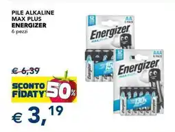 Esselunga Pile alkaline max plus ENERGIZER offerta