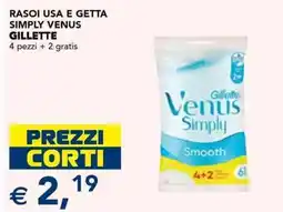 Esselunga Rasoi usa e getta simply venus GILLETTE offerta