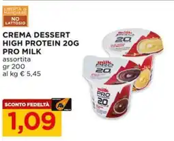 Alì Supermercati Crema dessert high protein 20g PRO MILK offerta