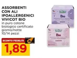 Alì Supermercati Assorbenti con ali ipoallergenici VIVICOT BIO offerta