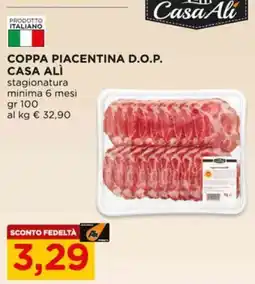 Alì Supermercati Coppa piacentina d.o.p. CASA ALÌ offerta