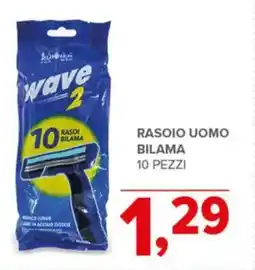 Todis Wave rasoio uomo bilama 10 pezzi offerta