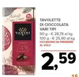 Todis Vanini tavolette di cioccolata offerta