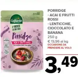 Todis Colfiorito porridge acai e frutti rossi - lenticchie, cioccolato e banana offerta