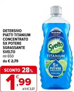 Iperal Detersivo piatti titanium concentrato 5x potere sgrassante SVELTO offerta