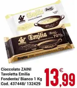 Centro Cash Cioccolato ZAINI Tavoletta Emilia Fondente/ Bianco offerta
