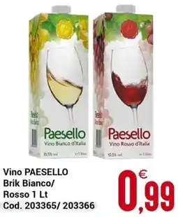 Centro Cash Vino PAESELLO Brik Bianco/ Rosso offerta