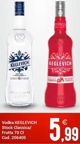 Centro Cash Vodka KEGLEVICH Stock Classica/ Frutta offerta