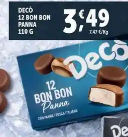 Deco Superfreddo Decò 12 bon bon panna offerta