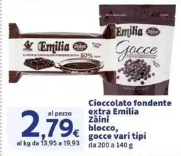 Sigma Superstore Cioccolato fondente extra Emilia Zàini blocco, gocce offerta
