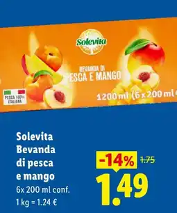 Lidl Solevita Bevanda di pesca e mango offerta