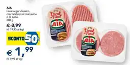 Esselunga AIA hamburger classico, con tacchino al rosmarino o di pollo offerta