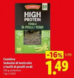 Lidl Combino Sedanini di lenticchie e fusilli di piselli verdi offerta