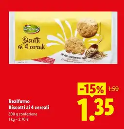 Lidl Realforno Biscotti ai 4 cereali offerta