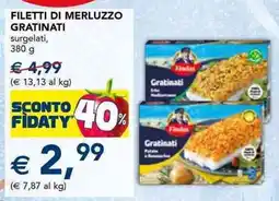 Esselunga Findus filetti di merluzzo gratinati offerta