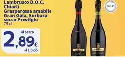 Sigma Superstore Lambrusco D.O.C. Chiarli Grasparossa amabile Gran Gala, Sorbara secco Prestigio offerta