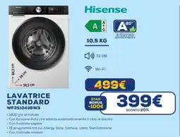 Euronics Hisense LAVATRICE STANDARD WF3S1043BW3 offerta