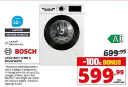 Comet BOSCH LAVATRICE SERIE 6 WGG254Z911 offerta