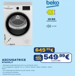Euronics beko ASCIUGATRICE BT31031S_IT offerta