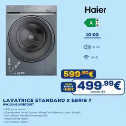 Euronics Haier LAVATRICE STANDARD X SERIE 7 HW100-B14367GUIT offerta