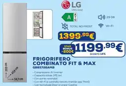 Euronics LG FRIGORIFERO COMBINATO FIT & MAX GBBS726AMB offerta