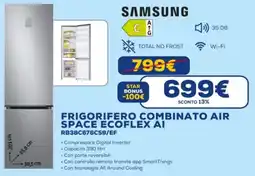 Euronics SAMSUNG FRIGORIFERO COMBINATO AIR SPACE ECOFLEX AI RB38C676CS9/EF offerta
