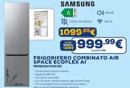 Euronics SAMSUNG FRIGORIFERO COMBINATO AIR SPACE ECOFLEX AI RB38C607AS9/EF offerta