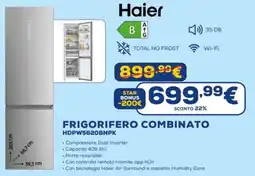 Euronics Haier FRIGORIFERO COMBINATO HDPW5620BNPK offerta