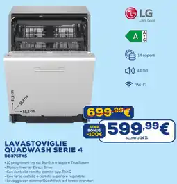 Euronics LG LAVASTOVIGLIE QUADWASH SERIE 4 DB375TXS offerta