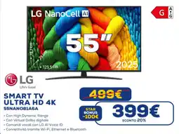 Euronics LG SMART TV ULTRA HD 4K 55NANO81A6A offerta