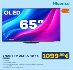 Euronics Hisense SMART TV ULTRA HD 4K 65A86N offerta