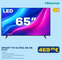 Euronics Hisense SMART TV ULTRA HD 4K 65A69Q offerta