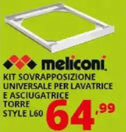 Comet Meliconi kit sovrapposizione universale per lavatrice e asciugatrice torre style L60 offerta