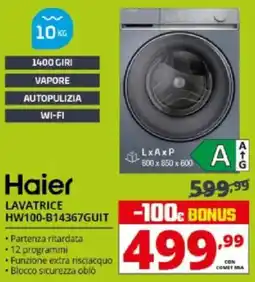 Comet Haier LAVATRICE HW100-B14367GUIT offerta