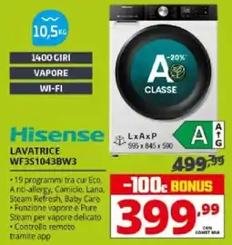 Comet Hisense LAVATRICE WF3S1043BW3 offerta