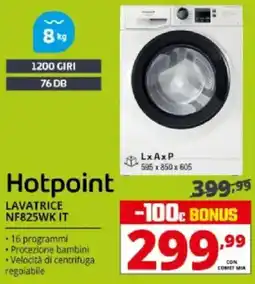 Comet Hotpoint LAVATRICE NF825WK IT offerta