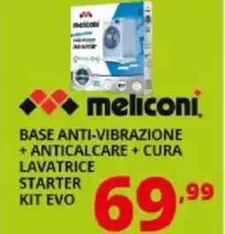Comet Meliconi base anti-vibrazione + anticalcare + cura lavatrice starter kit evo offerta