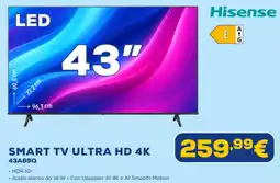 Euronics Hisense SMART TV ULTRA HD 4K 43A69Q offerta