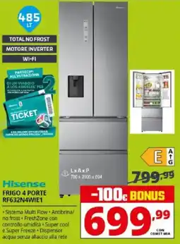 Comet Hisense FRIGO 4 PORTE RF632N4WIE1 offerta