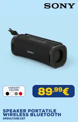 Euronics SPEAKER PORTATILE WIRELESS BLUETOOTH SRSULT10B.CE7 offerta