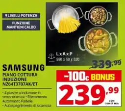 Comet SAMSUNG PIANO COTTURA INDUZIONE NZ64T3707AK/ET offerta